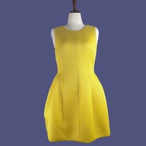 Calvin Klein | Fit & Flare Solid Yellow Lined Cocktail Dress Size 12